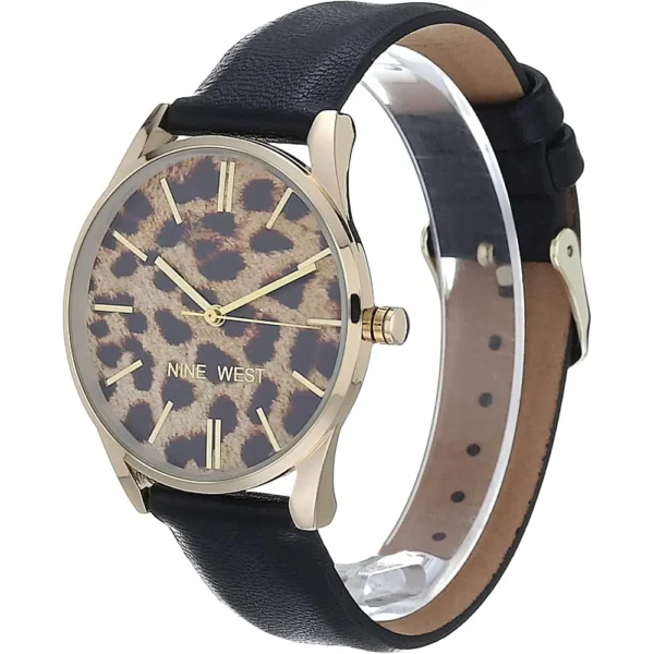 Nine West NW/1995SVBK reloj elegante con correa | 36 mm - Negro/Oro