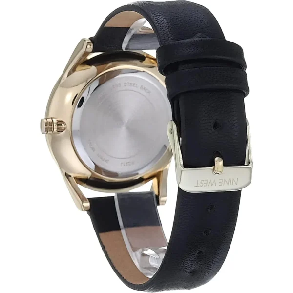 Nine West NW/1995SVBK reloj elegante con correa | 36 mm - Negro/Oro