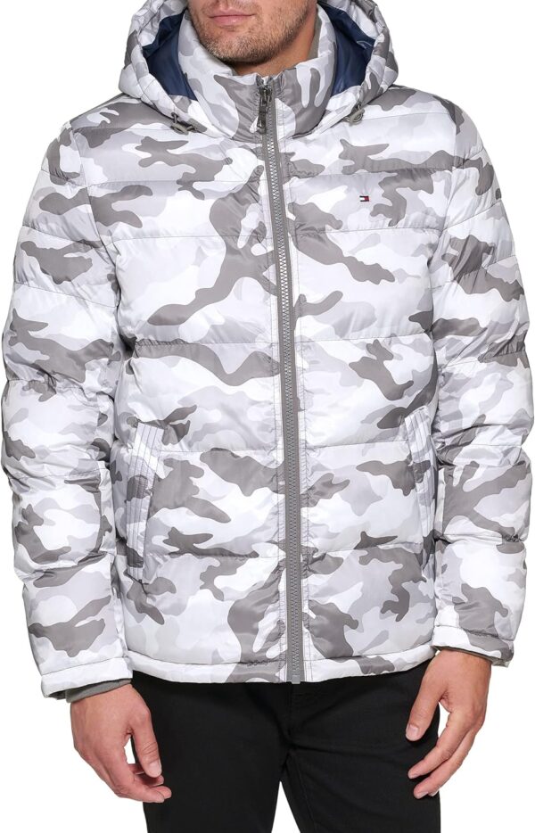 TOMMY HILFIGER CASACA DE PLUMÓN PARA HOMBRE | L | White Camouflage