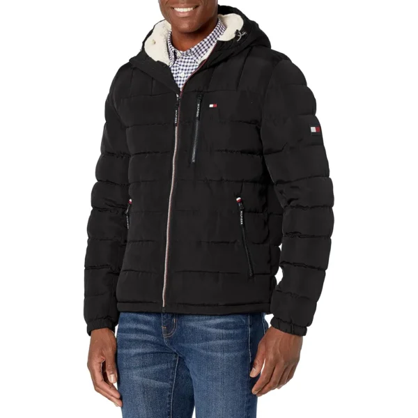 b097s8zrr3_0_webp.webp TOMMY HILFIGER CASACA ACOLCHADA PARA HOMBRE | XL | Black Tech