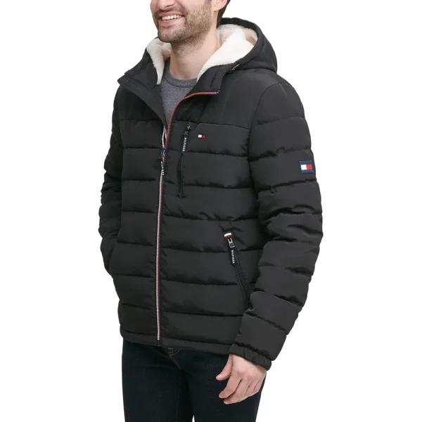 b097sprmp8_1_webp.webp TOMMY HILFIGER CASACA ACOLCHADA PARA HOMBRE | M | Black Tech