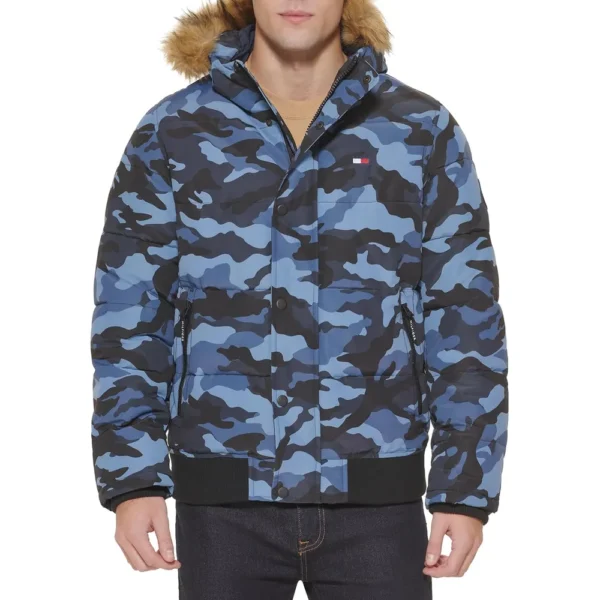 TOMMY HILFIGER CASACA DE ESMÓQUEL PARA HOMBRE | XL | Blue Camouflage