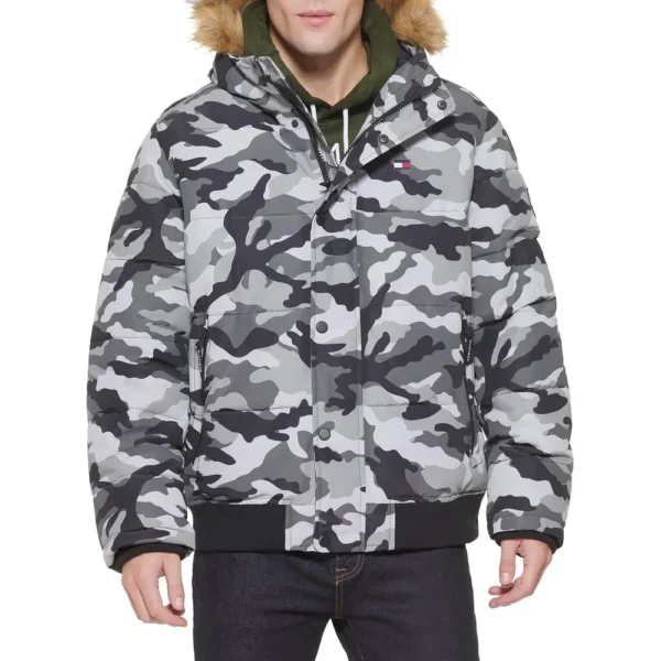 TOMMY HILFIGER CASACA DE ESMÓQUEL PARA HOMBRE | S | Grey Camouflage