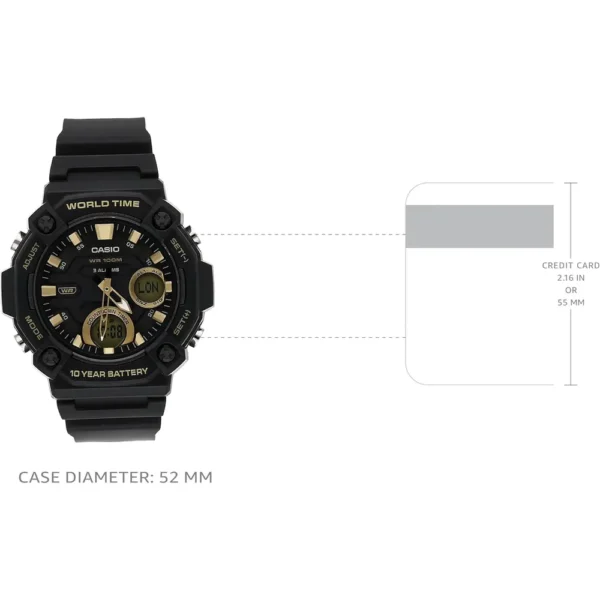 RELOJ CASIO AEQ120W ANALÓGICO-DIGITAL HOMBRE - Negro / Dorado