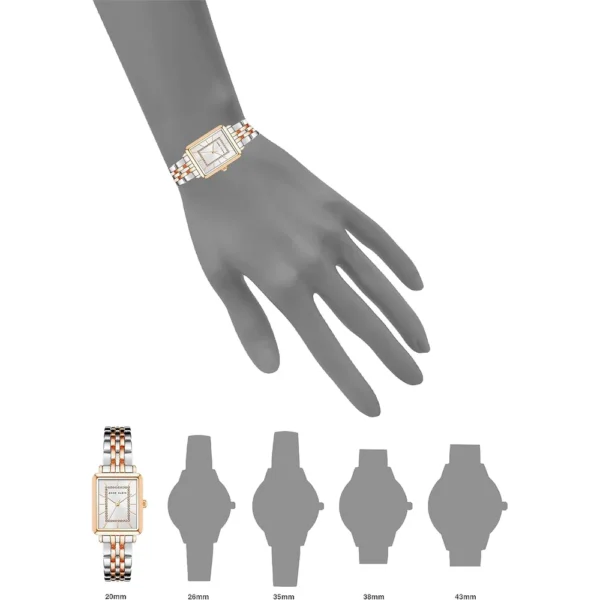 Anne Klein AK/3761SVTT reloj elegante con brillo para mujer | 36.5 mm - Plateado/Oro rosa