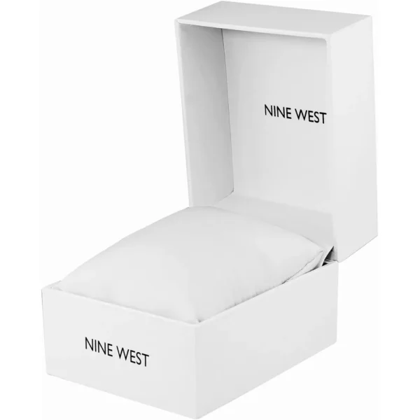 Nine West NW/1995SVBK reloj elegante con correa | 36 mm - Negro/Oro rosa