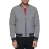 TOMMY HILFIGER CASACA BOMBER VARSITY PARA HOMBRE | S | Soft Protective Cover, Heather Gray
