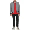 TOMMY HILFIGER CASACA BOMBER VARSITY PARA HOMBRE | S | Soft Protective Cover, Heather Gray