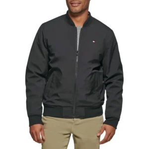 TOMMY HILFIGER CASACA BOMBER VARSITY PARA HOMBRE | M | Black/Black