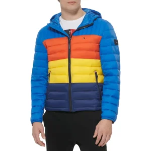 TOMMY HILFIGER CASACA ULTRA LOFT PARA HOMBRE | L | Multicolor Blue Color Block