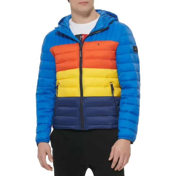 TOMMY HILFIGER CASACA ULTRA LOFT PARA HOMBRE | L | Multicolor Blue Color Block