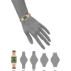 Anne Klein AK/3761SVTT reloj elegante con brillo para mujer | 36.5 mm - Oro rosa/verde.
