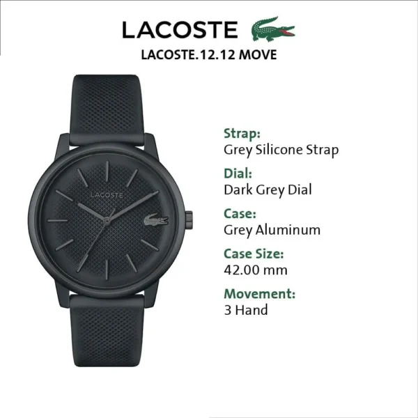 RELOJ LACOSTE 12.12 MOVE CUARZO HOMBRE - Black