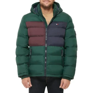 b0c5zj7l7n_0_webp.webp TOMMY HILFIGER CASACA ACOLCHADA CON CAPUCHA PARA HOMBRE | Small | Pine Color Block