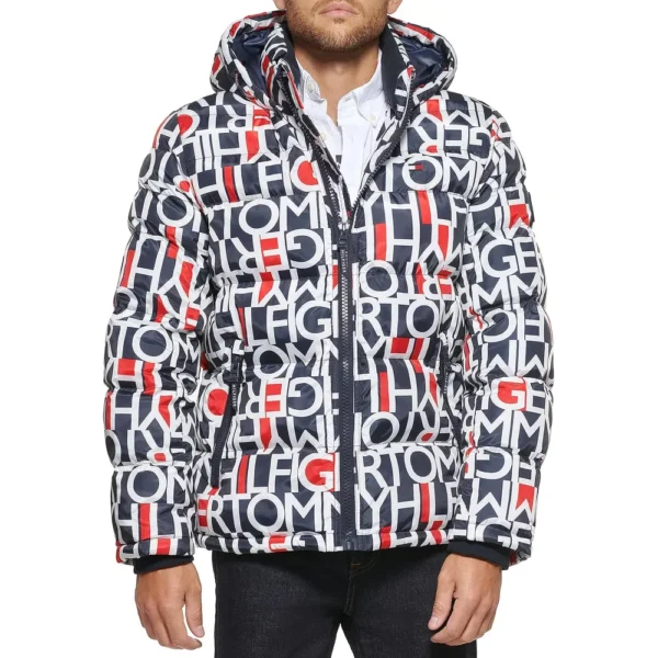 b0c5zq3ckh_0_webp.webp TOMMY HILFIGER CASACA ACOLCHADA CON CAPUCHA PARA HOMBRE | Large | Abstract Red White Blue Logo