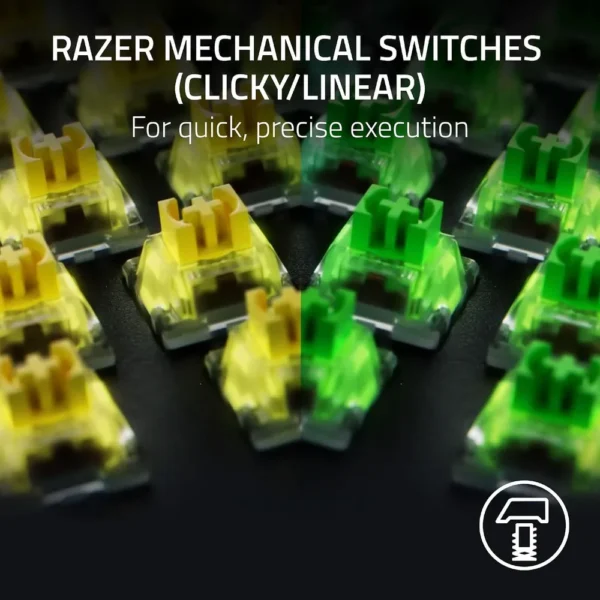TECLADO ALÁMBRICO MECÁNICO GAMER RAZER BLACKWIDOW V4 SWITCH| GREEN