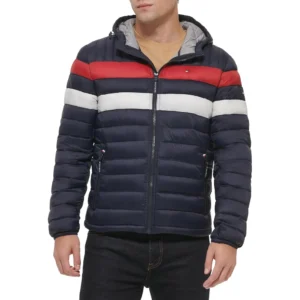 TOMMY HILFIGER CASACA ULTRA LOFT PARA HOMBRE | XL | Navy Blue/Red