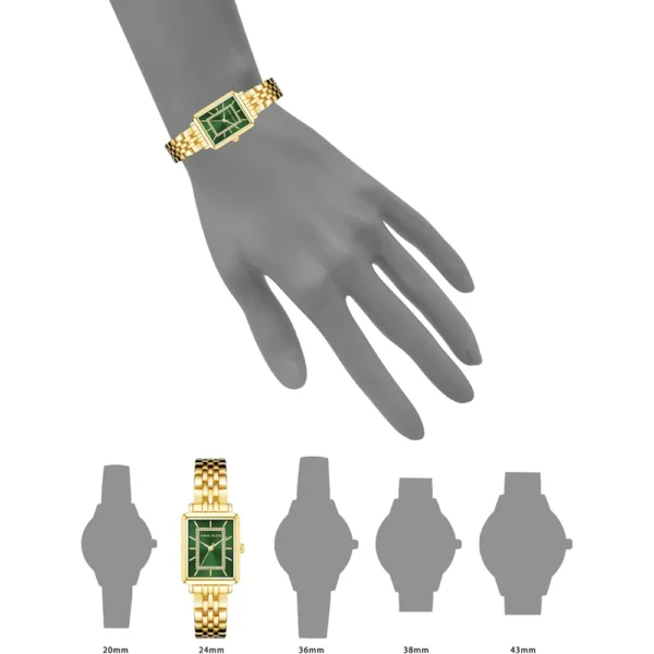 Anne Klein AK/3761SVTT reloj elegante con brillo para mujer | 36.5 mm - Dorado/verde