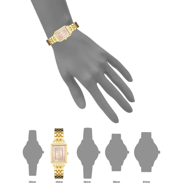 Anne Klein AK/3761SVTT reloj elegante con brillo para mujer | 36.5 mm - Dorado/Rosado
