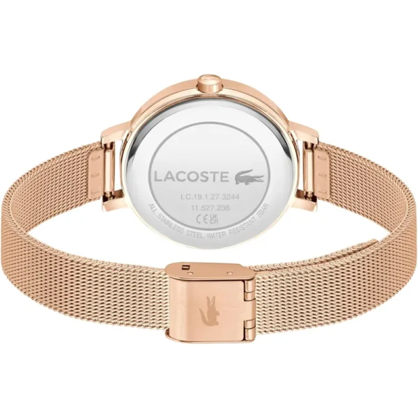 RELOJ LACOSTE RIGA 3H DE CUARZO 34 MM MUJER - CARNATION GOLD MESH