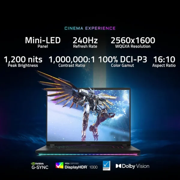 LAPTOP GIGABYTE AORUS MASTER 18 18″ INTEL ULTRA 9 RTX 5090 64GB 2TB | NEGRO