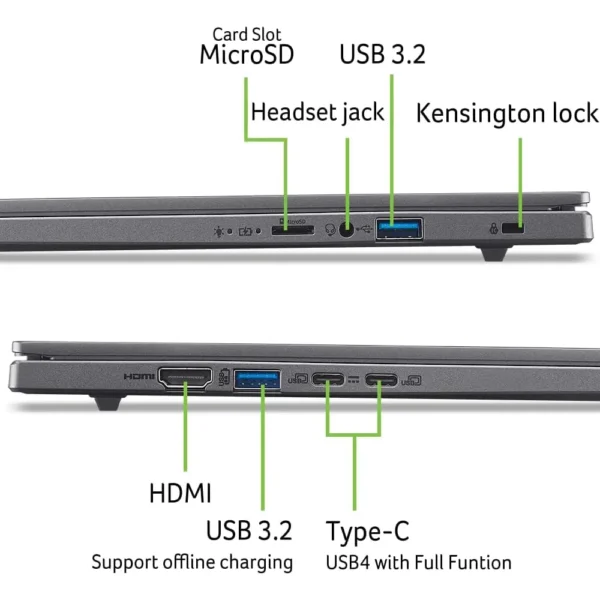 LAPTOP ACER ASPIRE 16 AI 16″ SNAPDRAGON X 16GB 512GB | GRIS