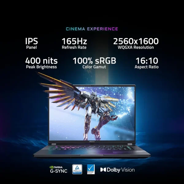 LAPTOP GIGABYTE AORUS ELITE 16 16″ INTEL ULTRA 9 RTX 5070 32GB 1TB | NEGRO