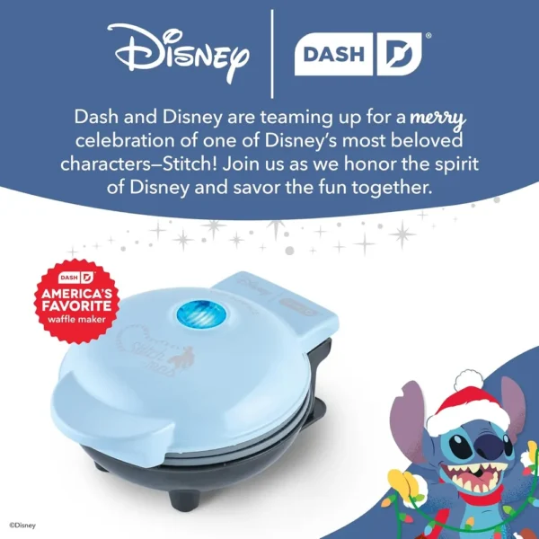 WAFLERA MINI DISNEY DASH STITCH | GORRO DE SANTA | AZUL