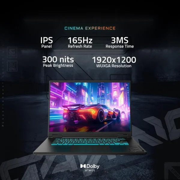 LAPTOP GIGABYTE GAMING A16 16″ RYZEN 7 RTX 5060 16GB 1TB | NEGRO