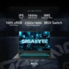LAPTOP GIGABYTE GAMING A16 PRO 16″ INTEL ULTRA 7 RTX 5080 32GB 1TB | NEGRO