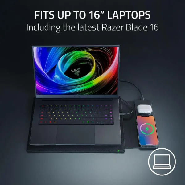 FUNDA PARA LAPTOP RAZER 16" CON CARGA INALÁMBRICA| NEGRA