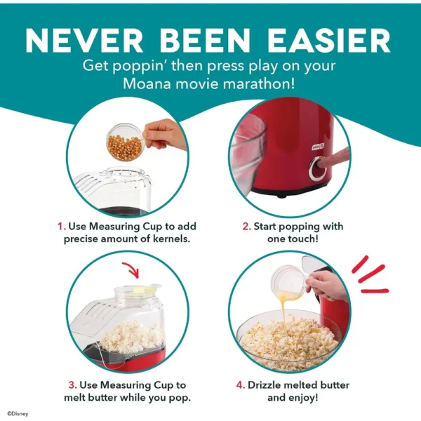 MÁQUINA DE PALOMITAS DISNEY DASH MOANA FRESH POP | 16 TAZAS