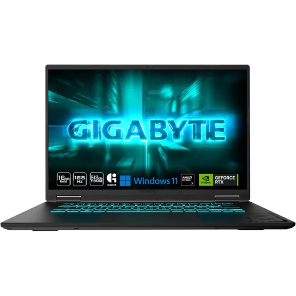 LAPTOP GIGABYTE GAMING A16 16″ RYZEN 7 RTX 5060 16GB 512GB | ACERO NEGRO