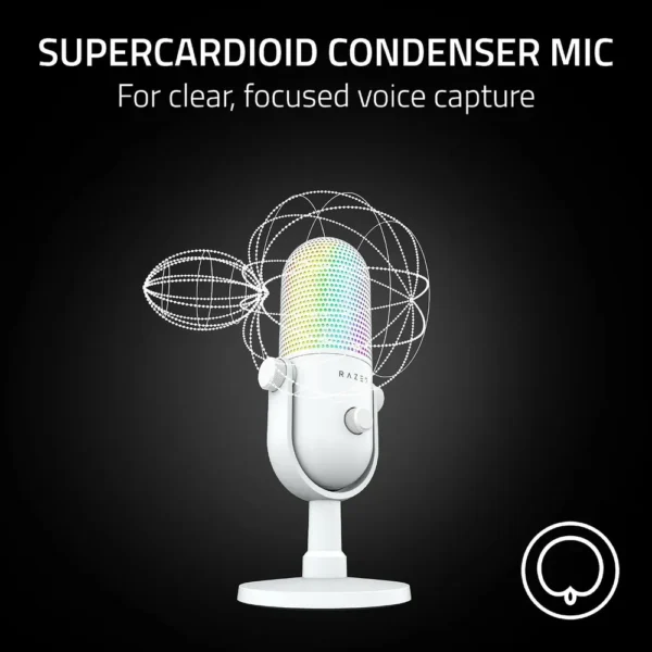 MICRÓFONO RAZER SEIREN V3 CHROMA USB-C| BLANCO
