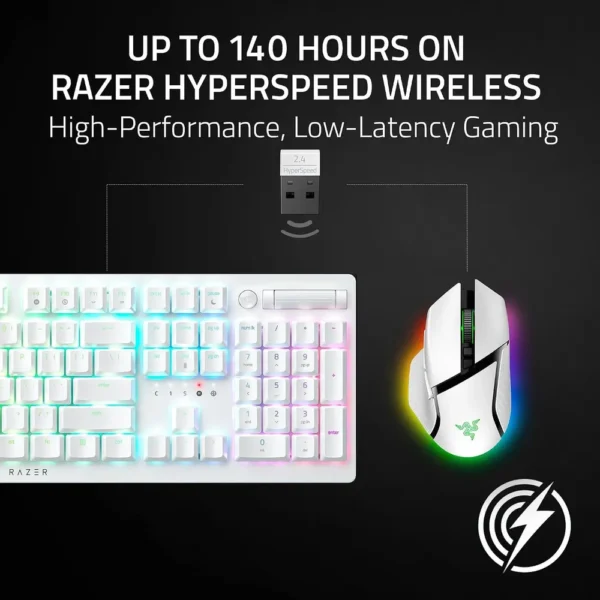 COMBO GAMER RAZER BASILISK V3 PRO 35K + FIREFLY V2 PRO| BLANCO