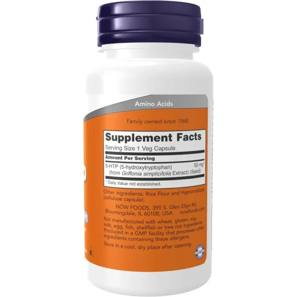 5-HTP NOW FOODS 50 MG 90 CÁPSULAS VEGETALES