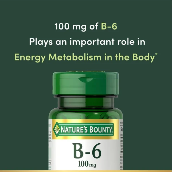 VITAMINA B6 NATURE'S BOUNTY 100 MG 100 TABLETAS