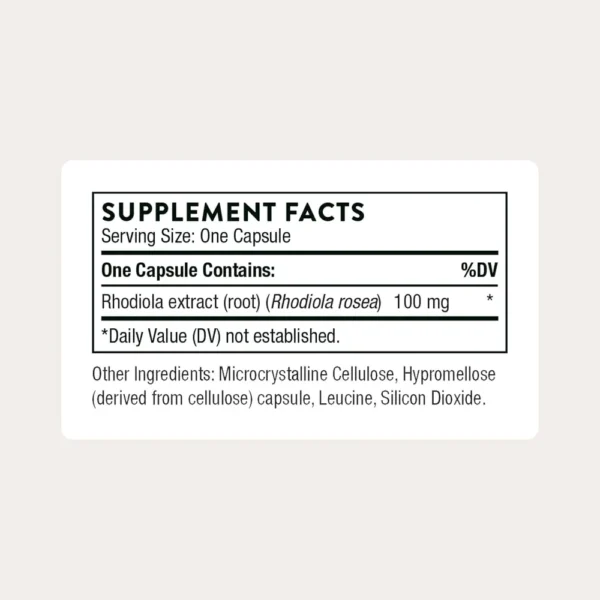 RHODIOLA THORNE 100 MG 60 CÁPSULAS