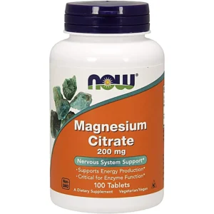 CITRATO DE MAGNESIO NOW FOODS 200 MG 100 TABLETAS