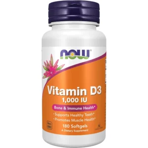 VITAMINA D3 NOW FOODS 1000 UI 180 SOFTGELS