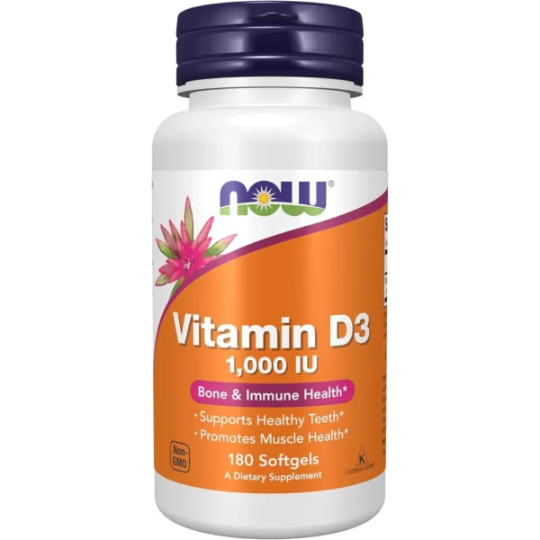 VITAMINA D3 NOW FOODS 1000 UI 180 SOFTGELS