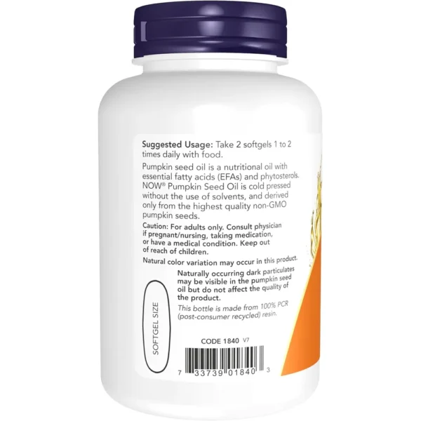 ACEITE DE SEMILLA DE CALABAZA NOW FOODS 1000 MG 100 SOFTGELS