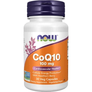 COQ10 NOW FOODS 100 MG CON ESPINO BLANCO 30 CÁPSULAS VEGETALES