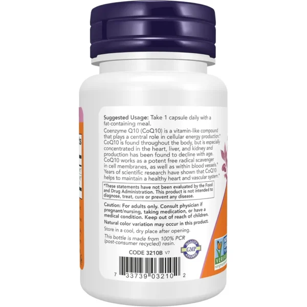 COQ10 NOW FOODS 100 MG CON ESPINO BLANCO 30 CÁPSULAS VEGETALES