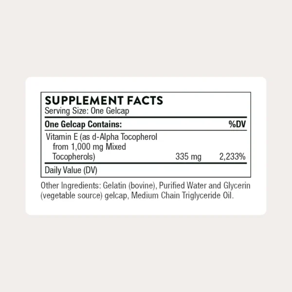 VITAMINA E ULTIMATE-E THORNE 335 MG 60 CÁPSULAS BLANDAS