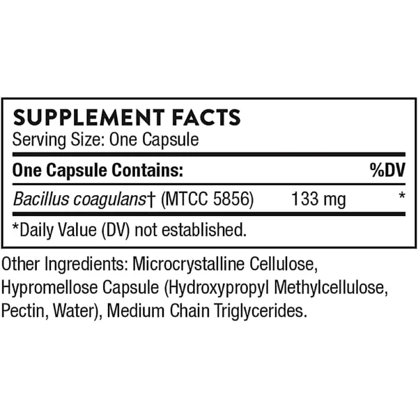PROBIÓTICO BACILLUS COAGULANS THORNE 60 CÁPSULAS