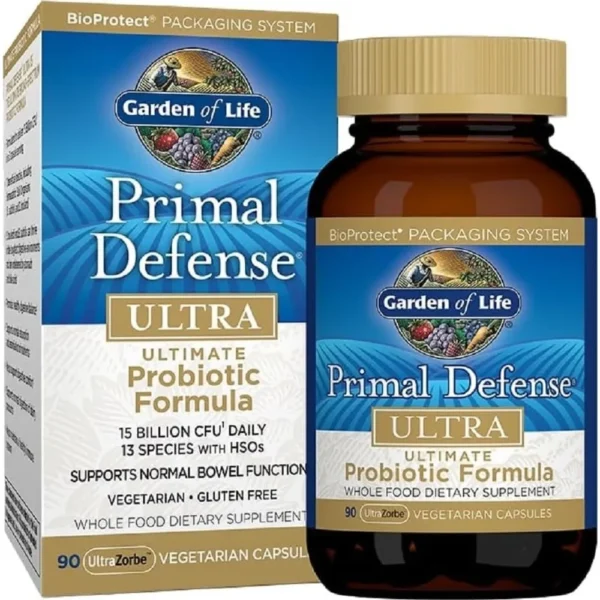 PROBIÓTICO GARDEN OF LIFE PRIMAL DEFENSE ULTRA 15 BILLONES 13 CEPAS 90 CÁPSULAS