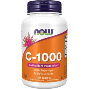 VITAMINA C NOW FOODS 1000 MG CON ESCARAMUJO + BIOFLAVONOIDES 100 TABLETAS