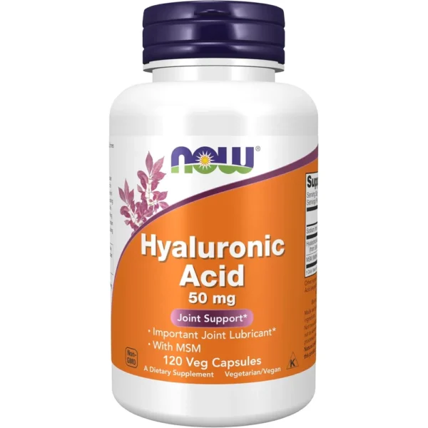 ÁCIDO HIALURÓNICO NOW FOODS 50 MG CON MSM 120 CÁPSULAS