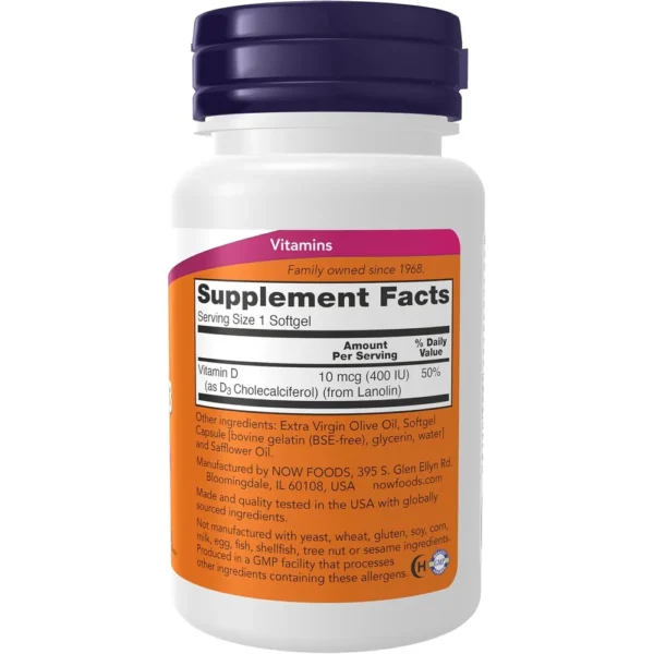b000v7eih8_2.webp VITAMINA D3 NOW FOODS 400 UI 180 CÁPSULAS BLANDAS
